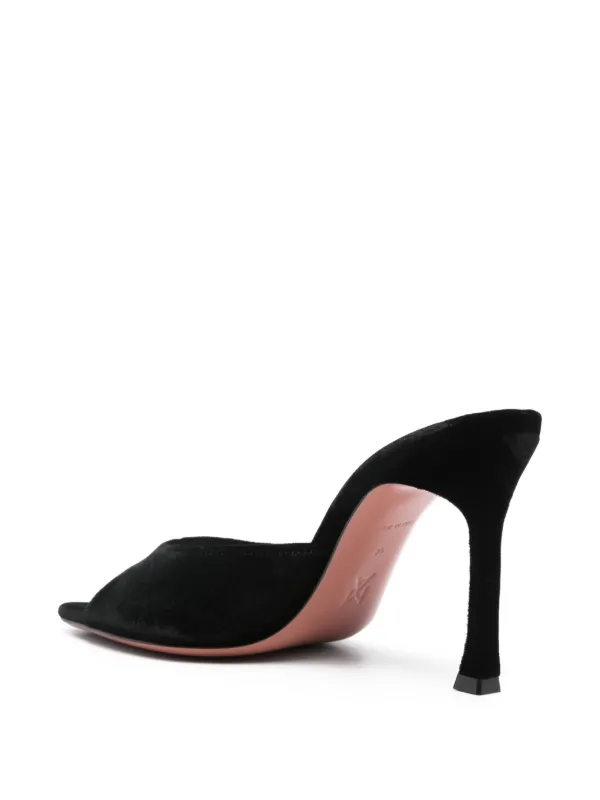 Amina Muaddi 95mm Alexa Heeled Mules | Black | FARFETCH GE