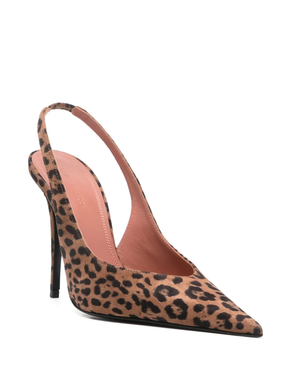 Amina Muaddi 105 mm leren pumps met hak LEOPARD