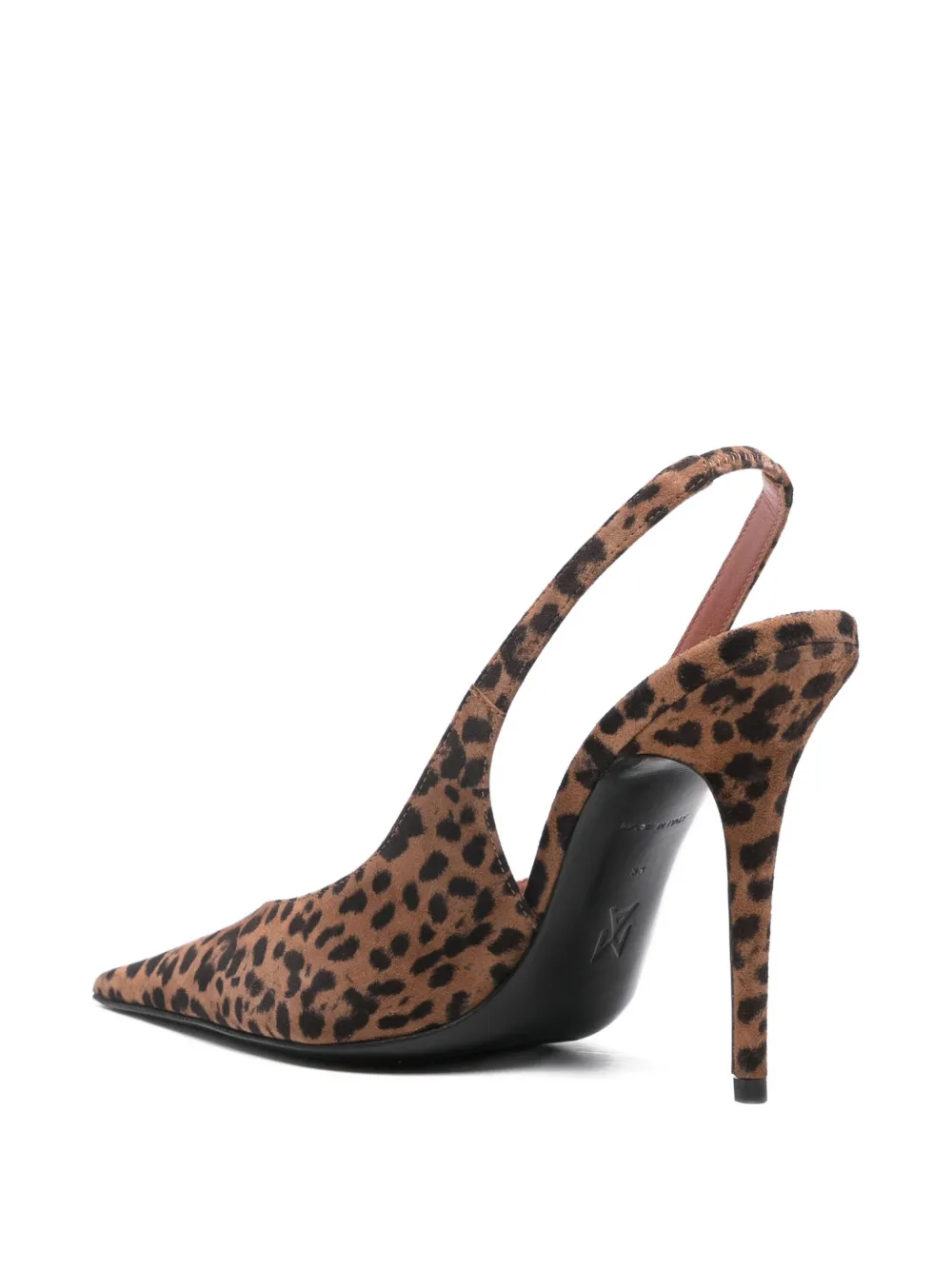 Amina Muaddi 105 mm leren pumps met hak LEOPARD