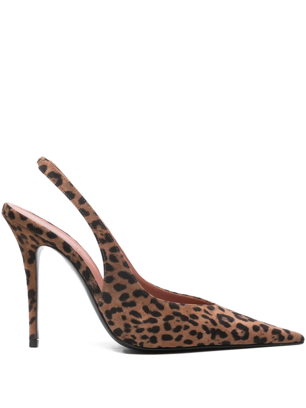 Amina Muaddi 105 mm leren pumps met hak LEOPARD