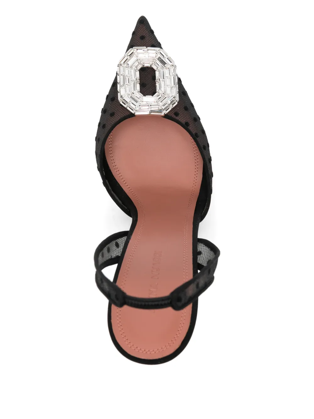 Amina Muaddi 110mm Camelia slingpumps met stippen Zwart