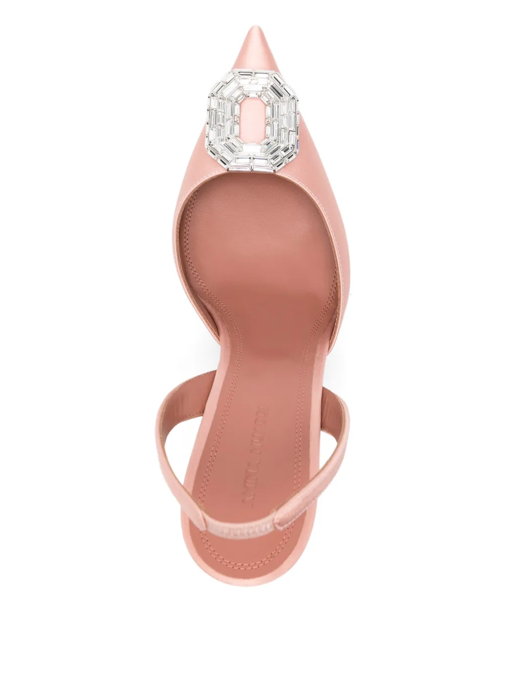 Amina Muaddi 100mm Camelia Slingback Embellished 90 Pump In Pink