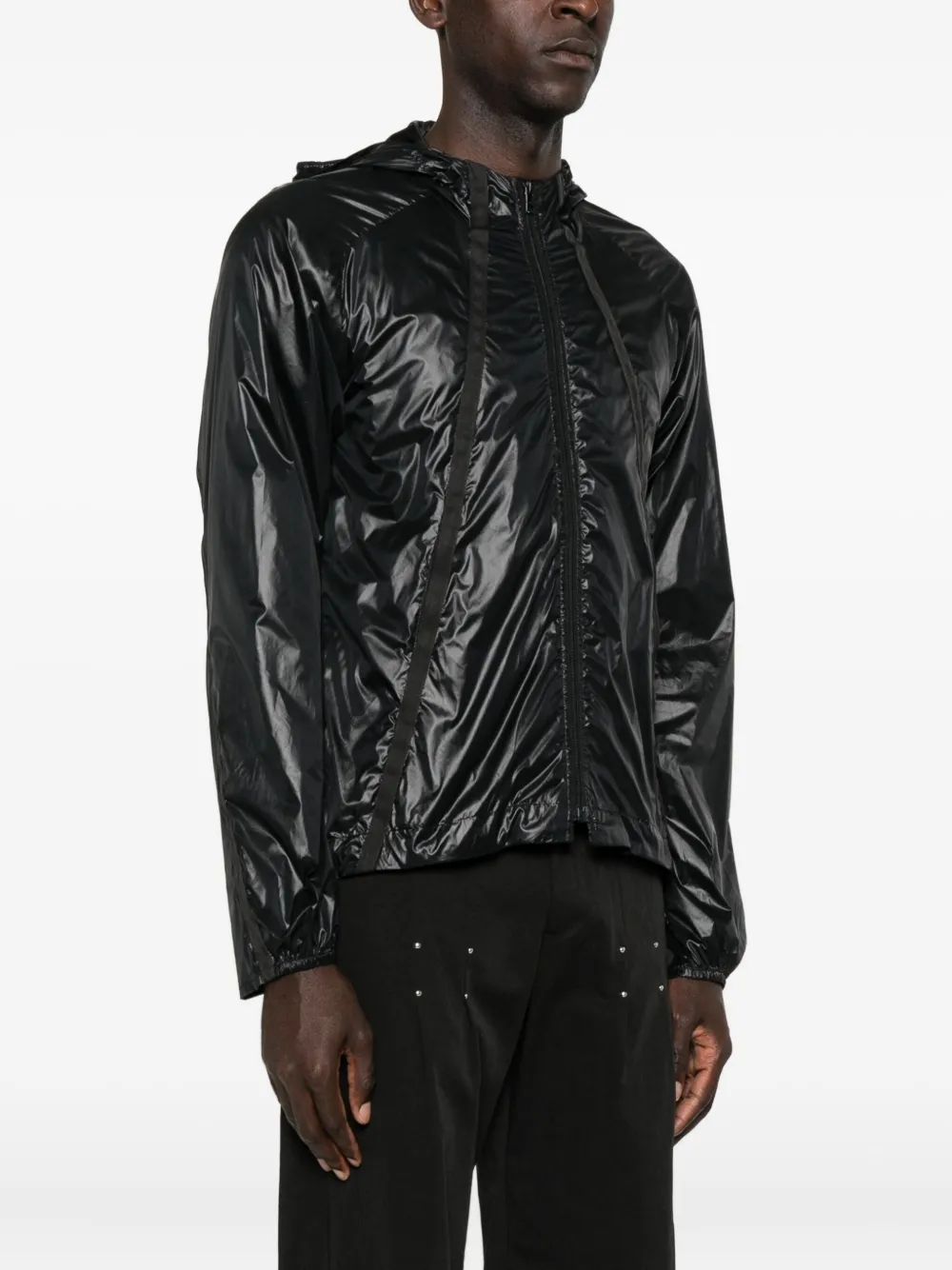 J.lal Hooded Panelled Jacket In Black
