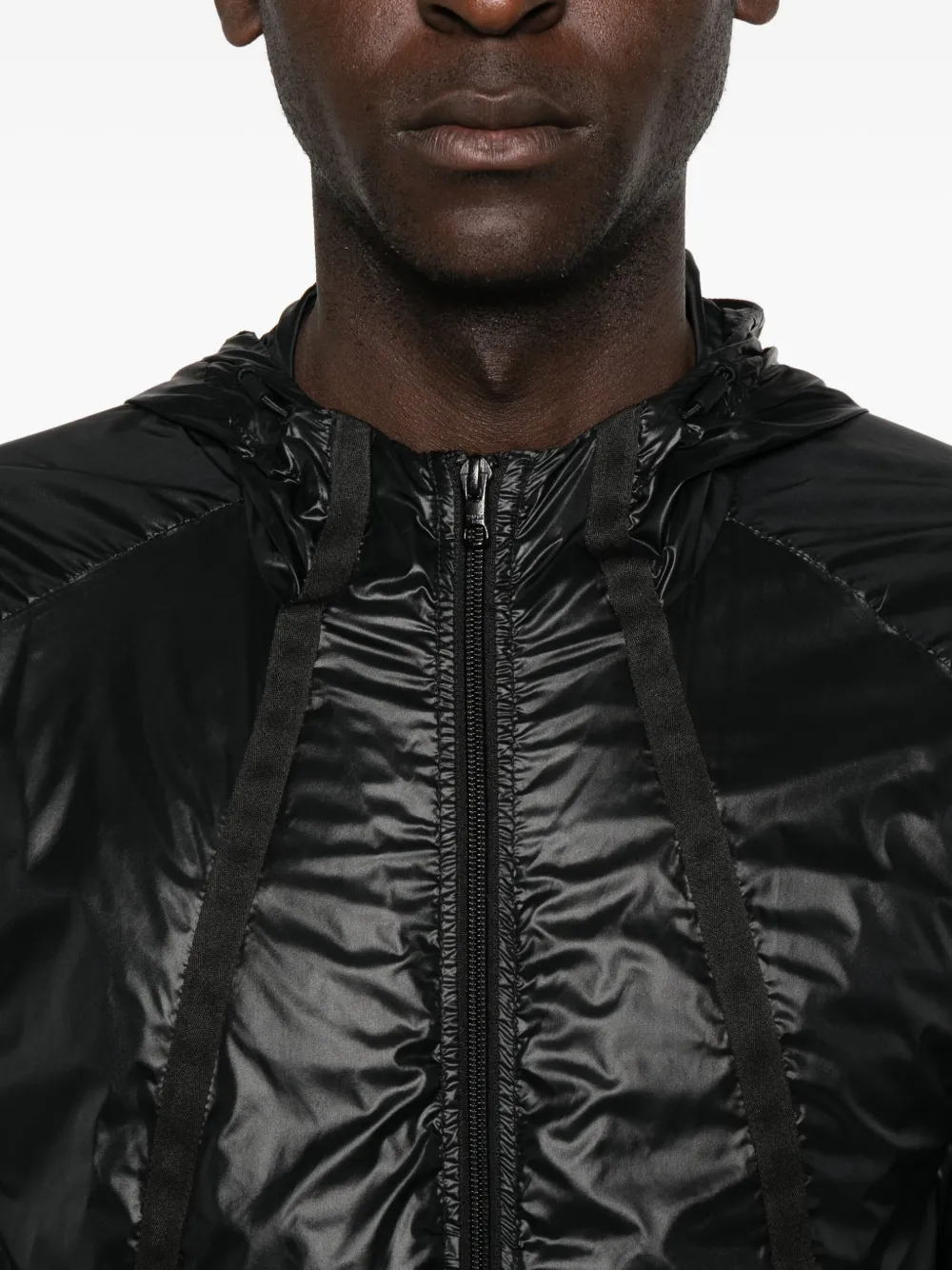 J.lal Hooded Panelled Jacket In Black