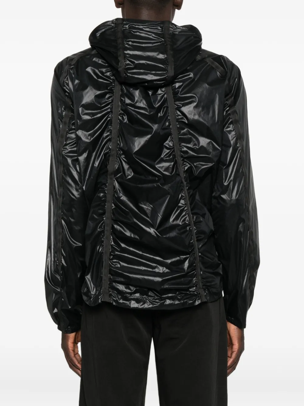 J.lal Hooded Panelled Jacket In Black