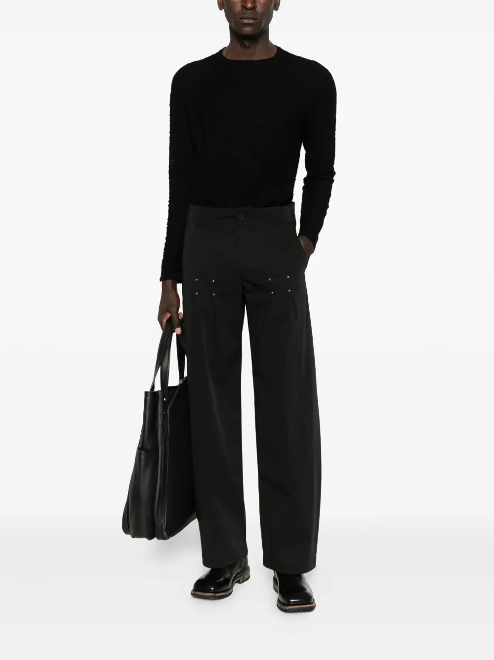 J.LAL stud-embellished trousers - Zwart