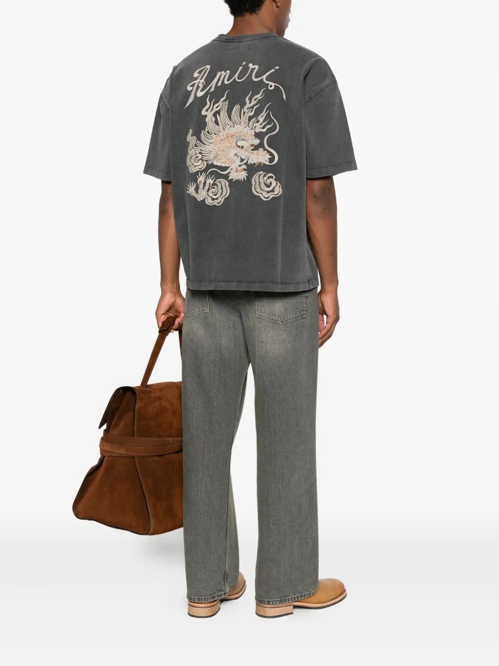 AMIRI embroidered short-sleeve T-shirt - Zwart