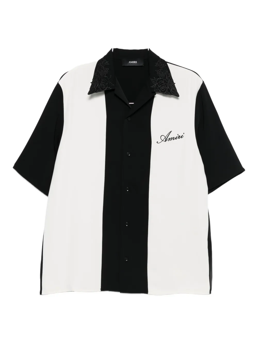 AMIRI floral-collar panelled shirt - Nero