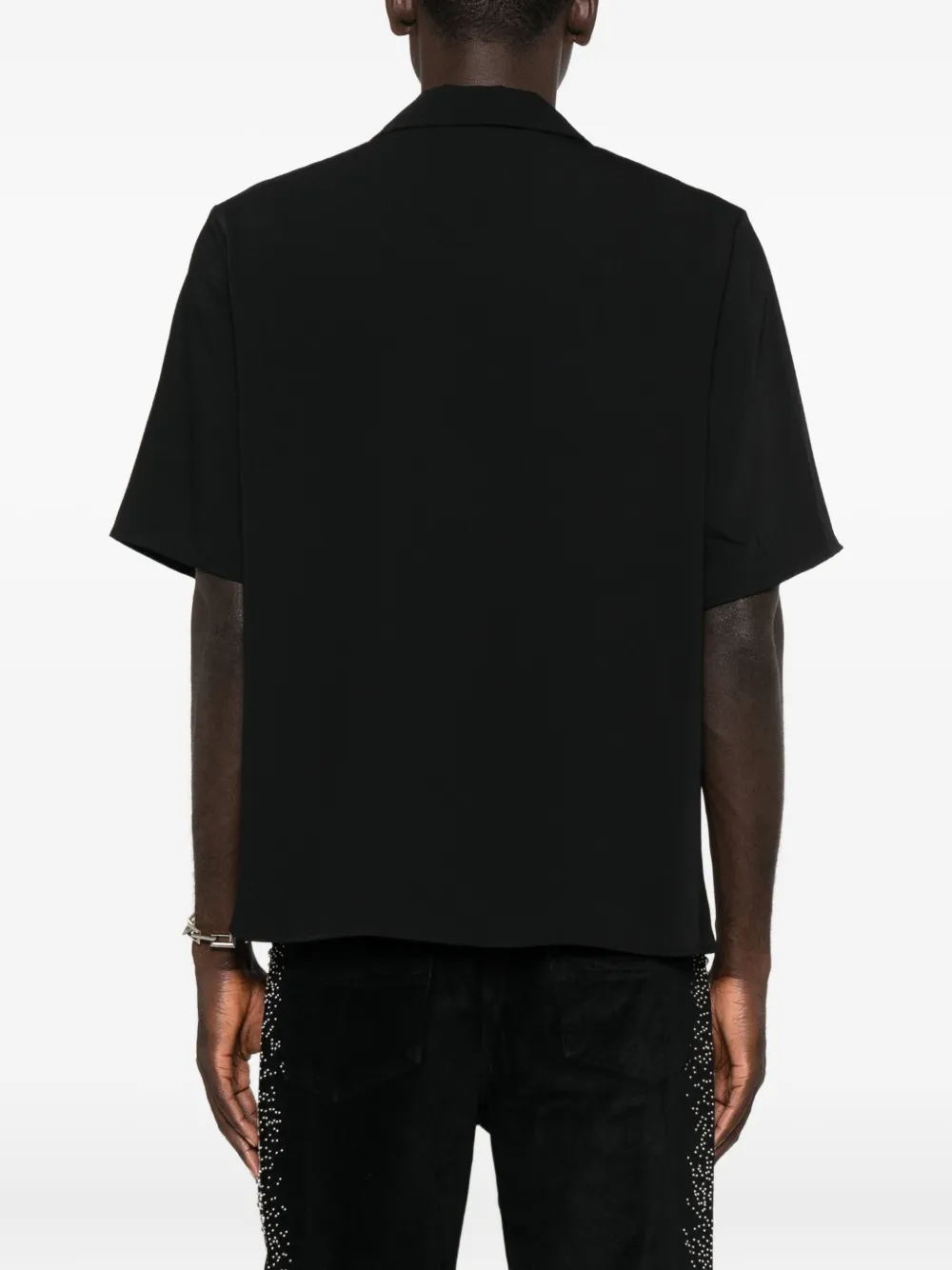 AMIRI Overhemd met bloemenkraag en vlakken Zwart