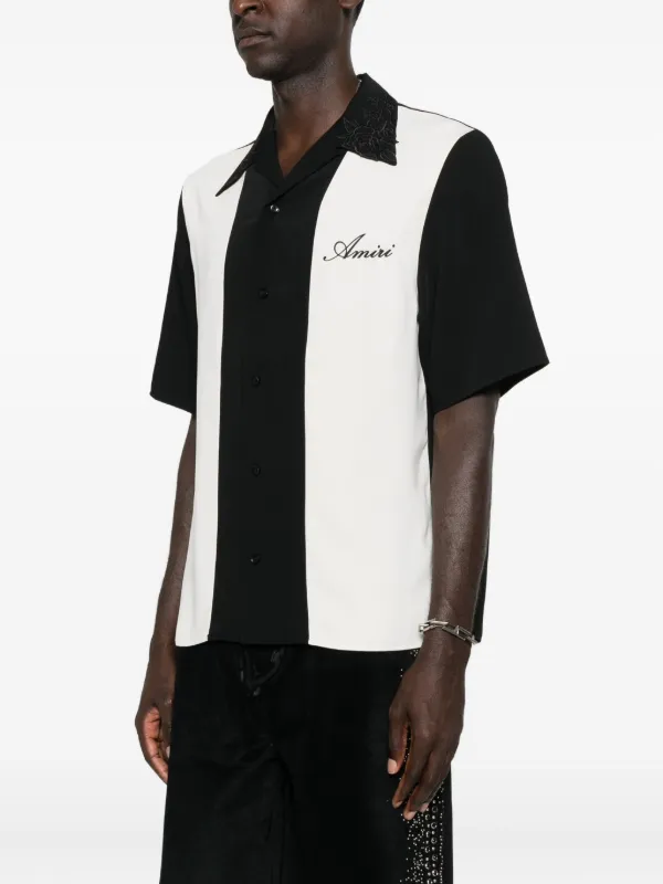 AMIRI floral-collar Panelled Shirt | Black | FARFETCH