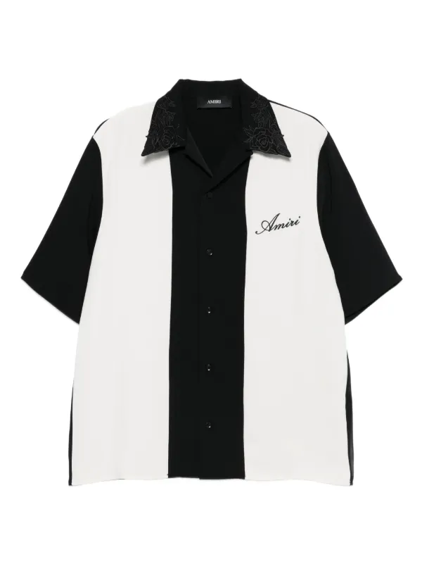 AMIRI floral-collar Panelled Shirt Black FARFETCH ID