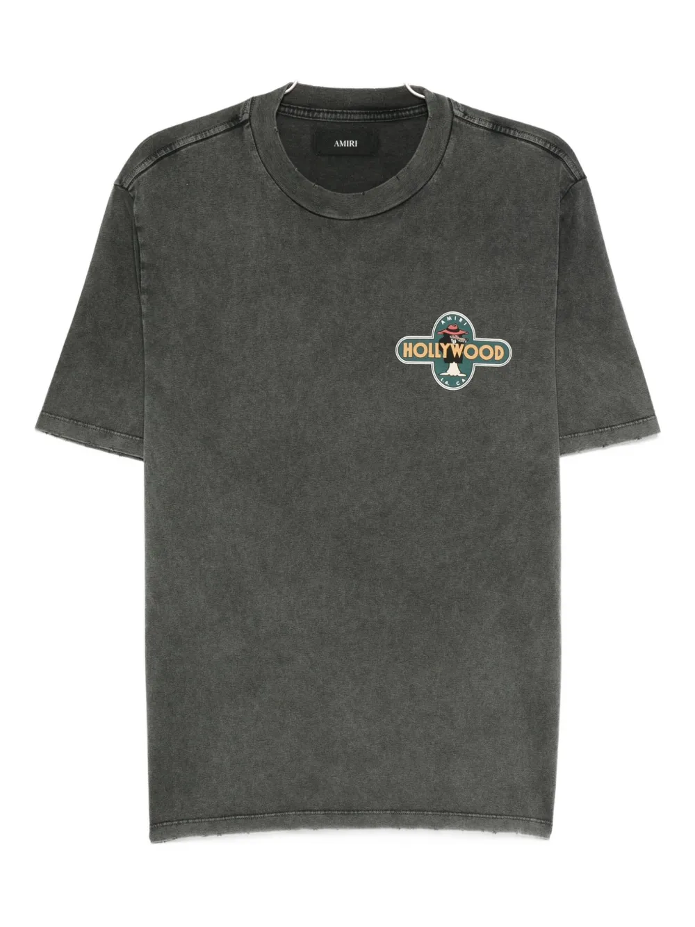 Amiri Logo Graphic Print Crewneck T-shirt In Gray