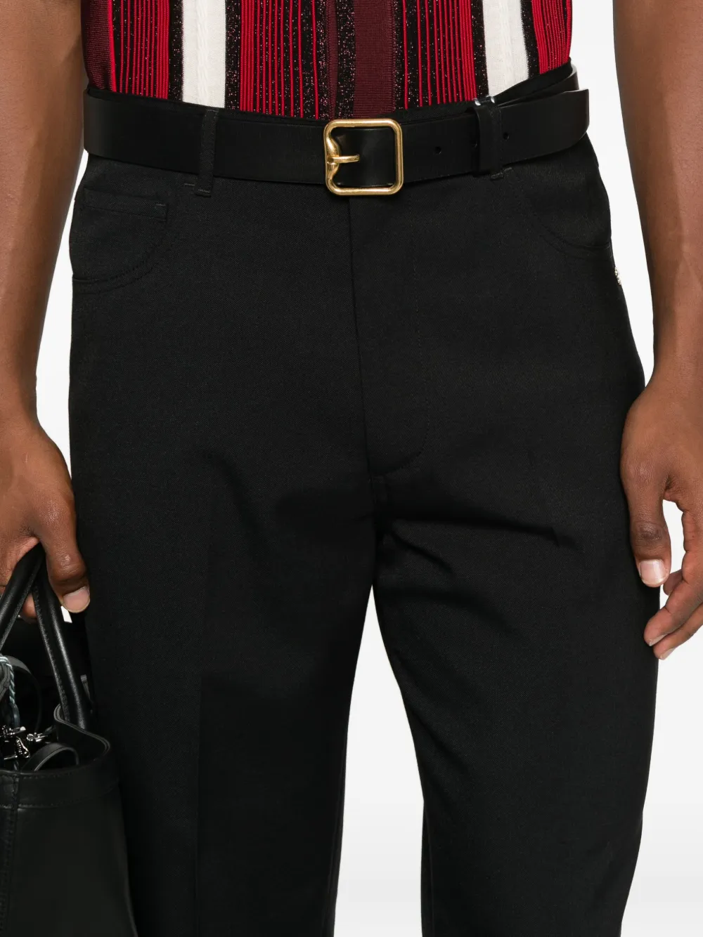 AMIRI Bootcut broek met knopen Zwart