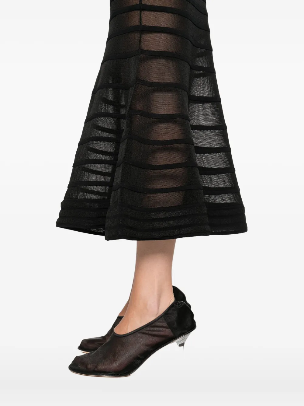 Simkhai Vallarie ribbed midi dress Zwart