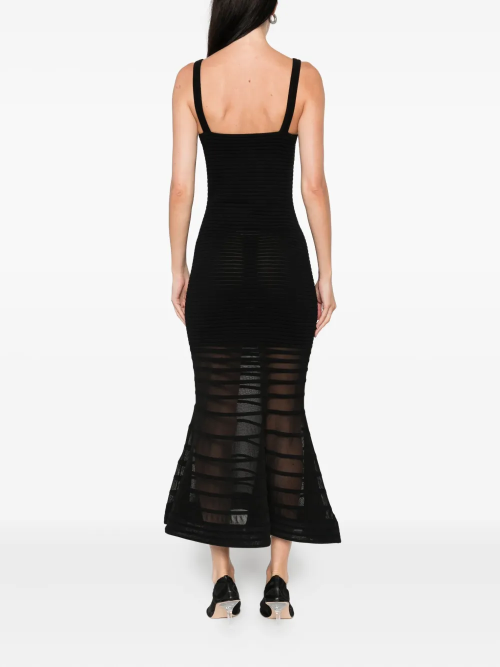 Simkhai Vallarie ribbed midi dress Zwart