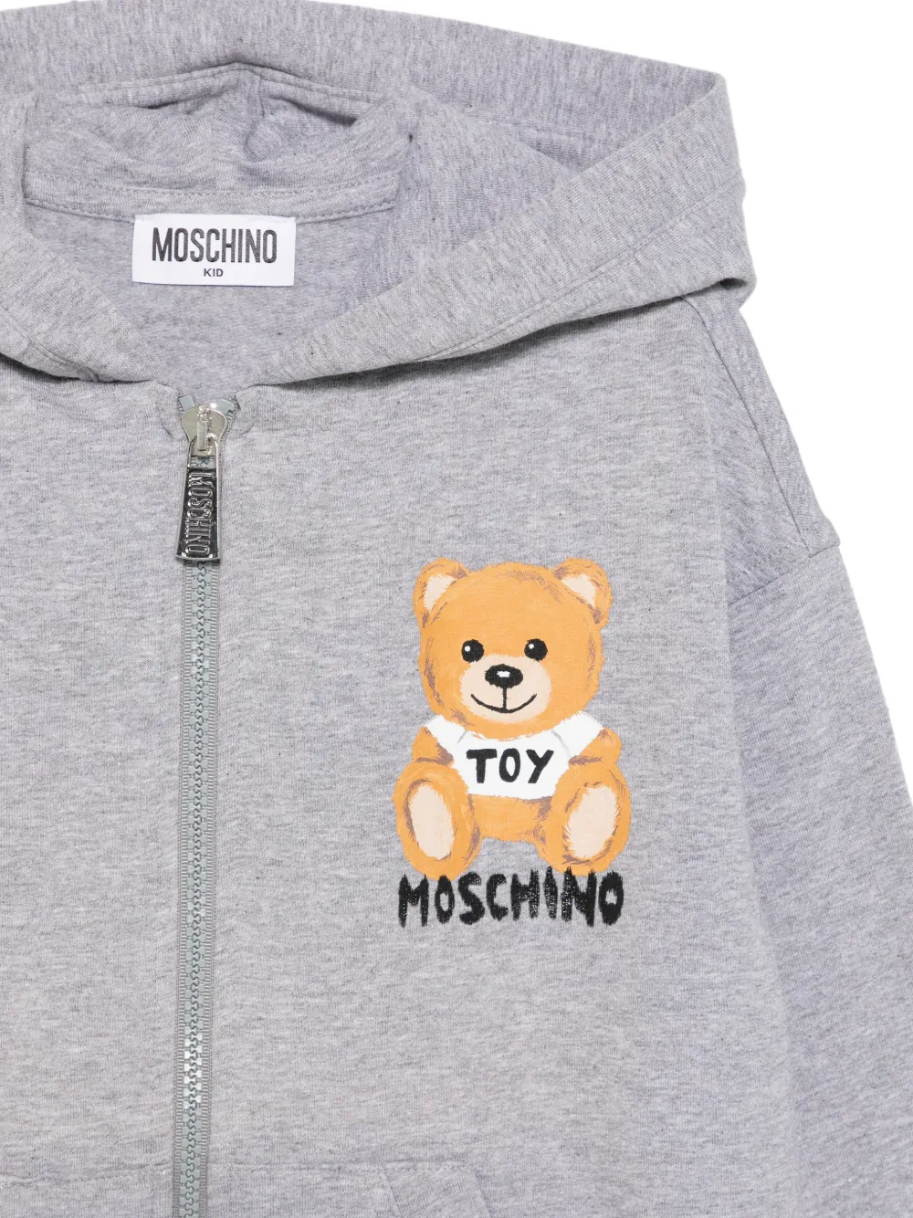 Moschino Kids Hoodie met rits Grijs