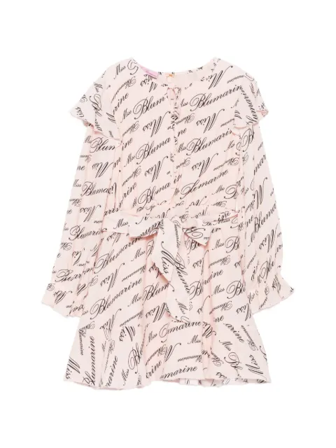 Miss Blumarine vestido con logo estampado