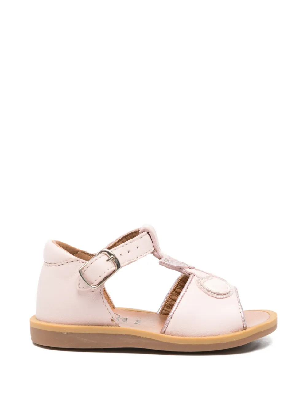 Pom D'api cherry-appliqué leather sandals - Rosa