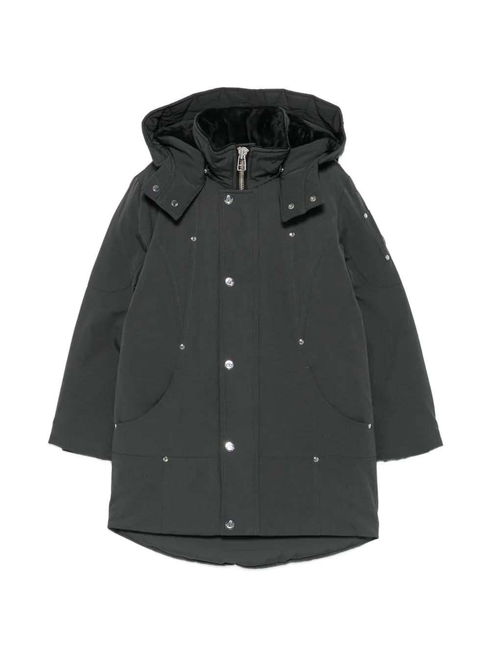 Moose Knuckles Kids hooded padded coart - Grigio