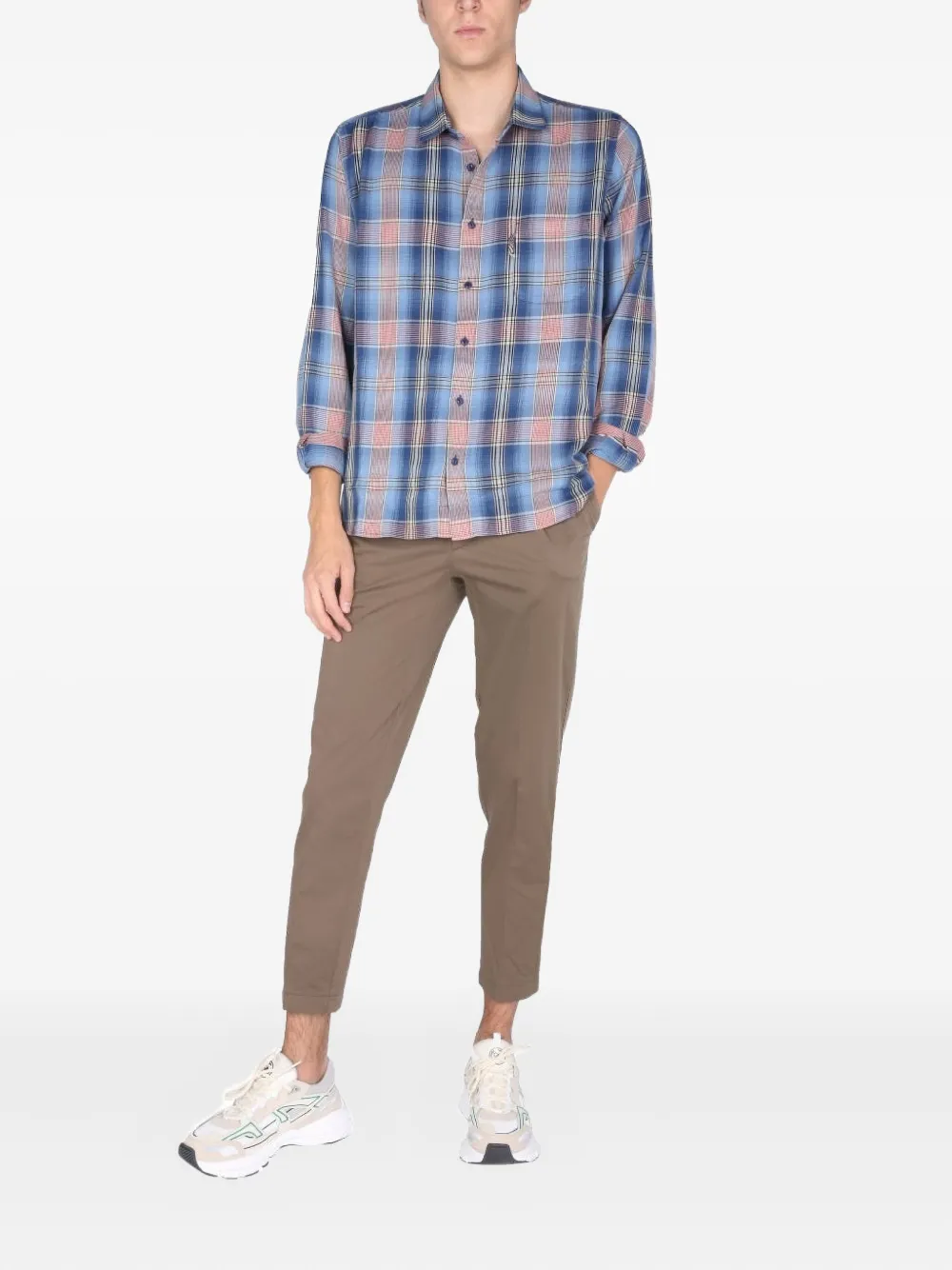 YMC checked-pattern pocket shirt | Image 2
