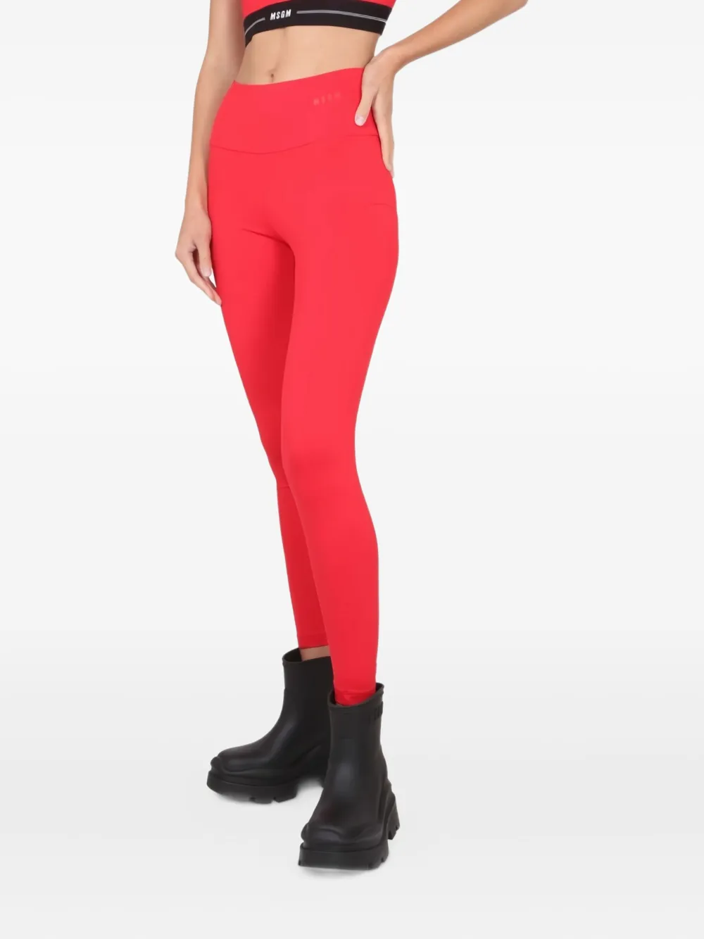 MSGM logo-print leggings - Rood