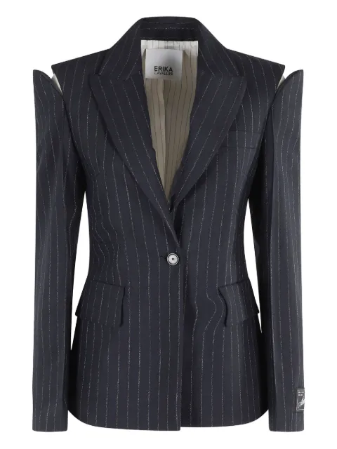 Erika Cavallini  pinstripe cut-shoulder blazer