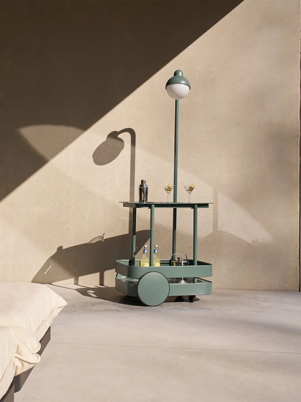 Integrated-Light Bar Cart