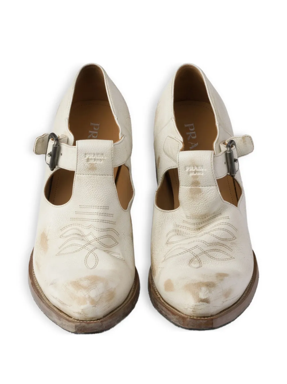 Prada Loafers met gespdetail Beige