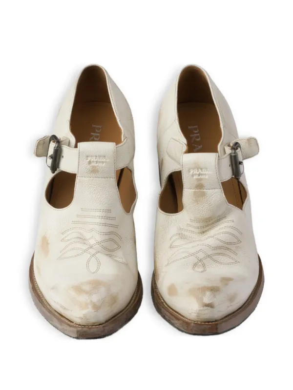 Prada バックル ローファー | ニュートラル | FARFETCH JP