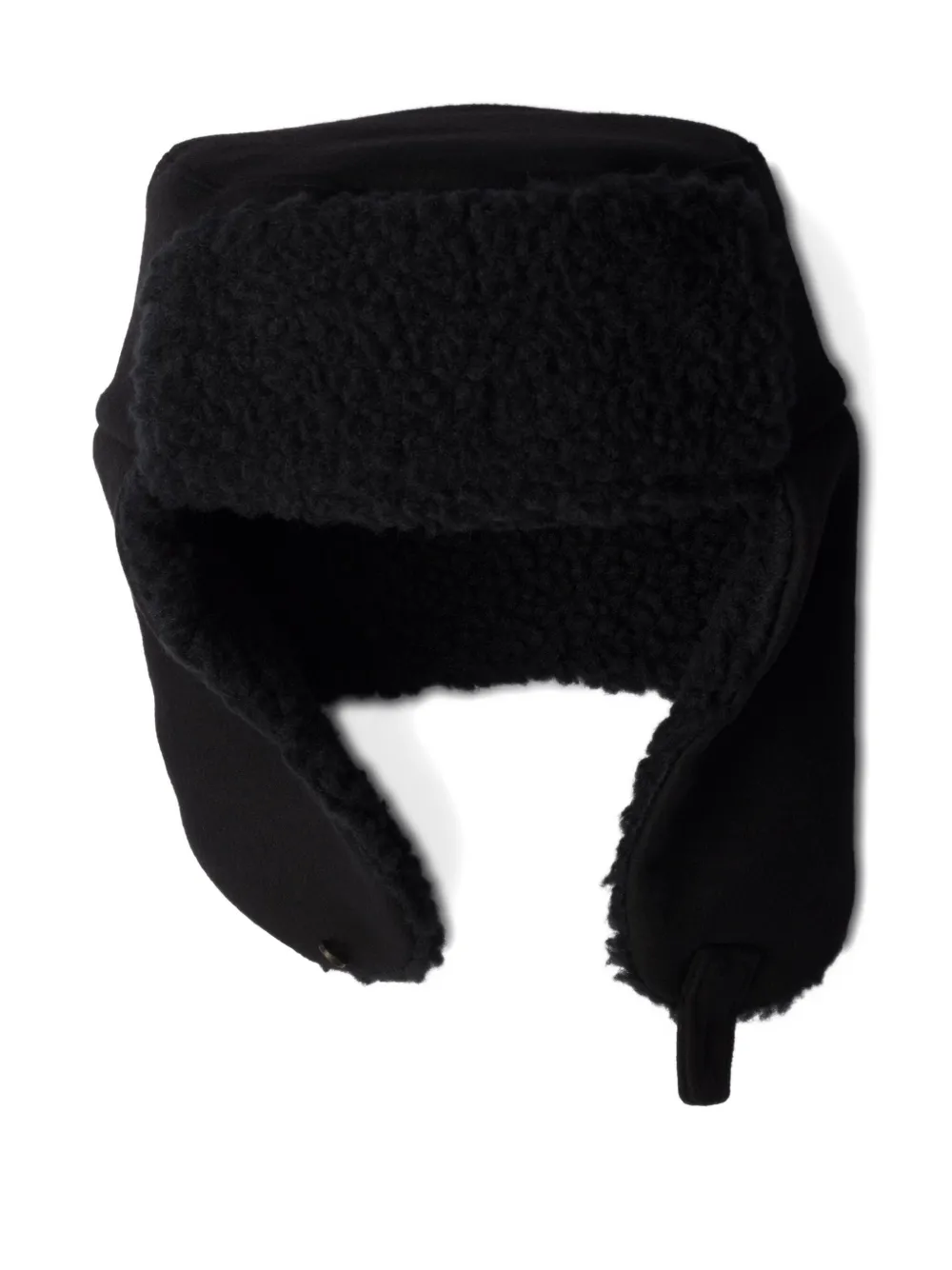 Prada Fleece hoed met logo Zwart