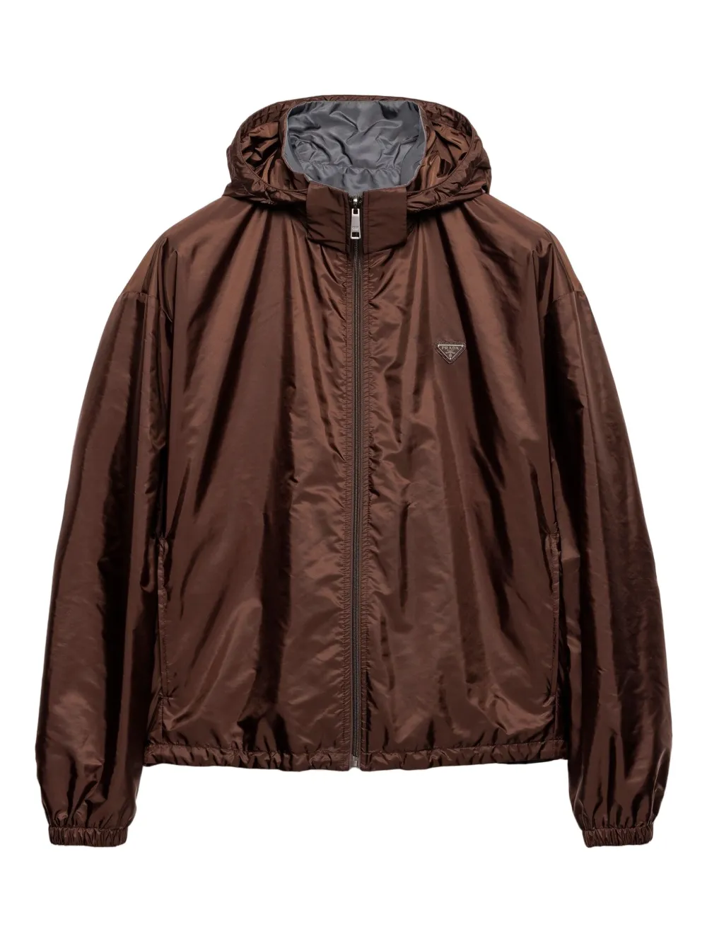 Prada hooded zip-front jacket | Brown | Image 1
