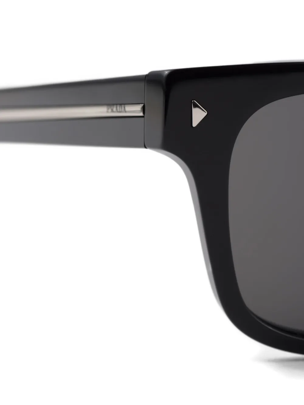 Prada Eyewear Zonnebril met vierkant montuur en metalen plakkaat Zwart