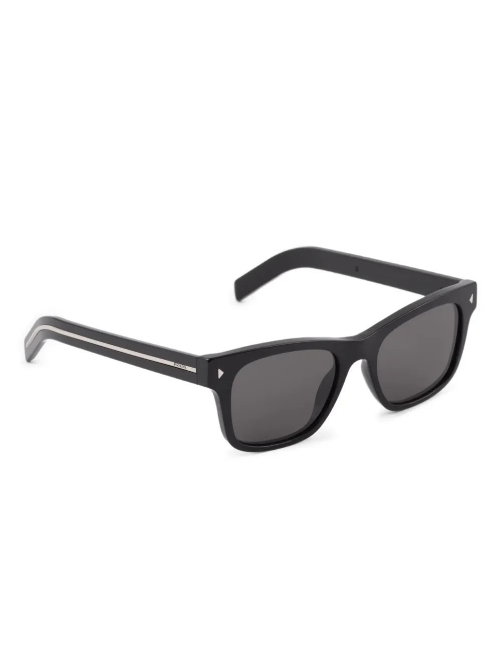 Prada Eyewear Zonnebril met vierkant montuur en metalen plakkaat Zwart