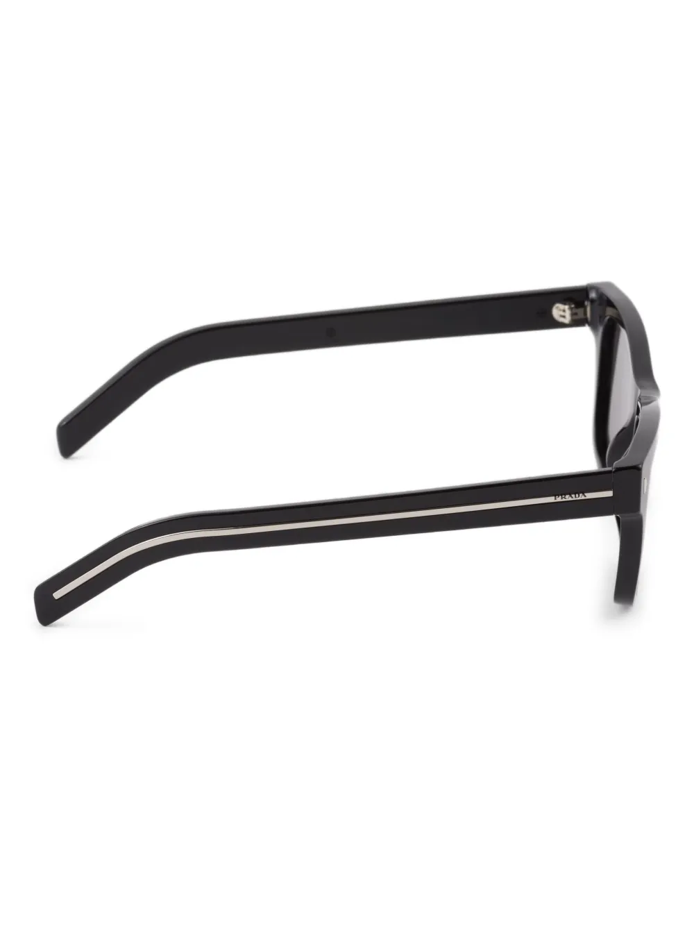 Prada Eyewear Zonnebril met vierkant montuur en metalen plakkaat Zwart