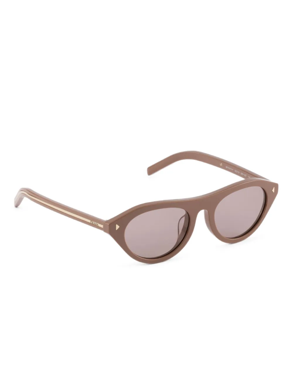 Prada Eyewear Zonnebril met cat-eye montuur en driehoekig detail Bruin