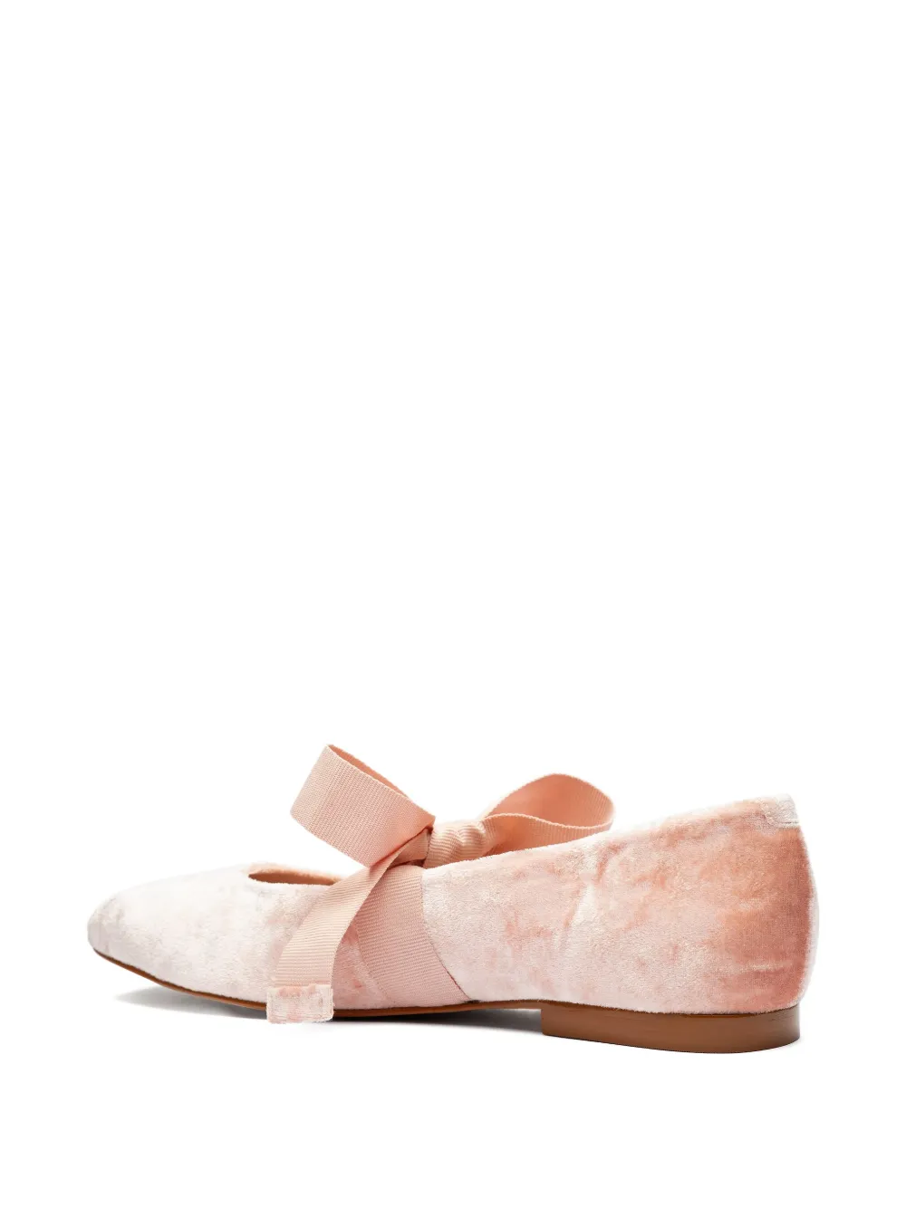 Sarah Chofakian Gris ballerina's verfraaid met strik Roze