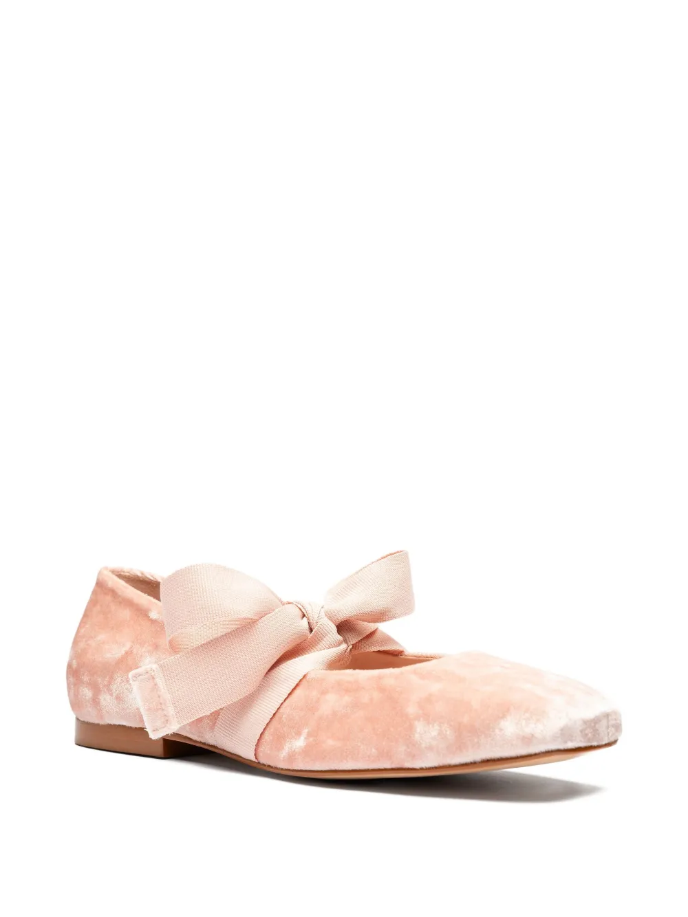 Sarah Chofakian Gris bow-embellishment ballet flats - Roze