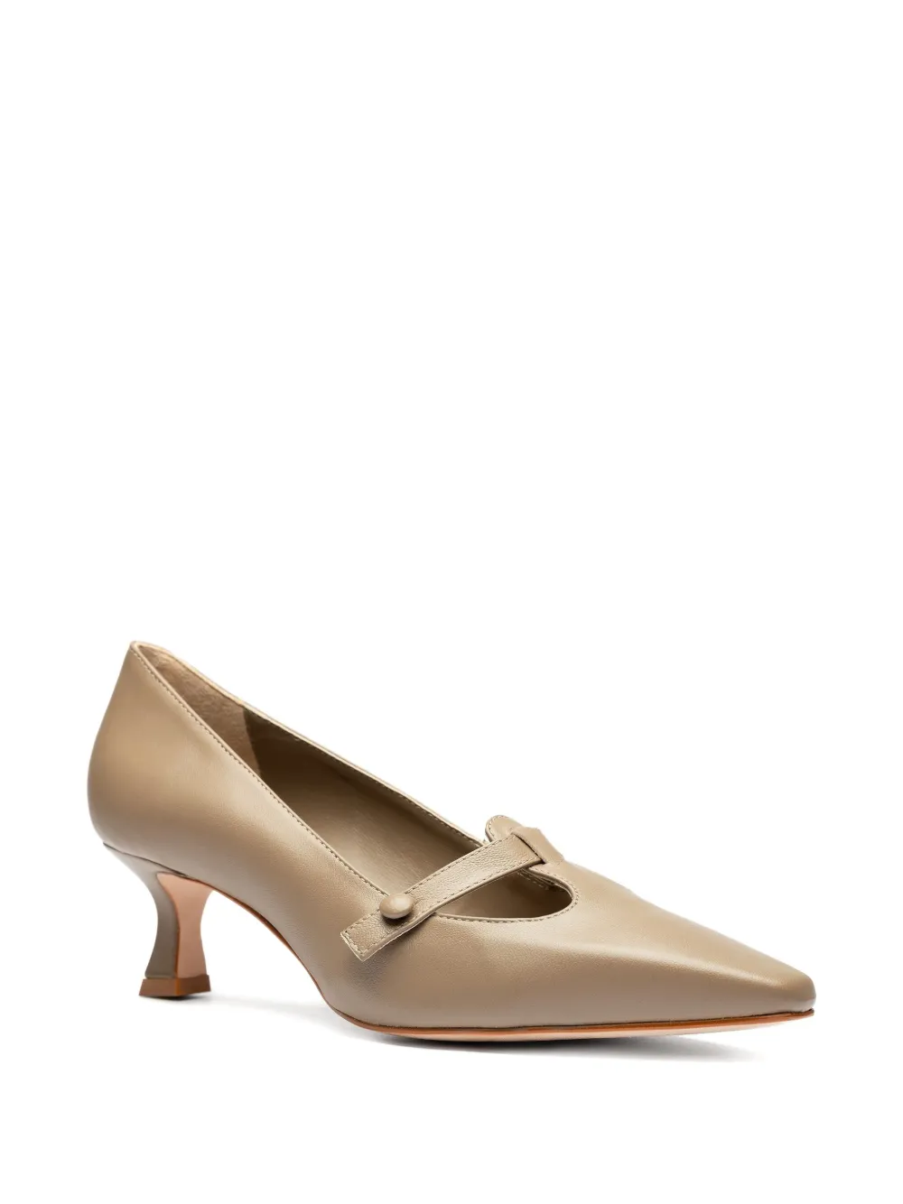 Sarah Chofakian 45 mm pumps met puntige neus en knoop Bruin