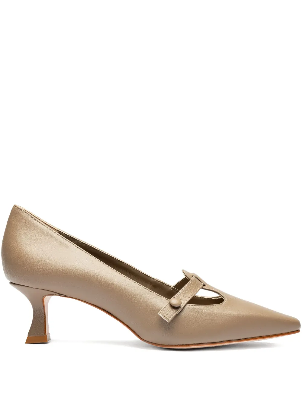 Sarah Chofakian 45 mm pumps met puntige neus en knoop Bruin