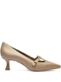Sarah Chofakian 45mm pointed-toe button pumps - Brown