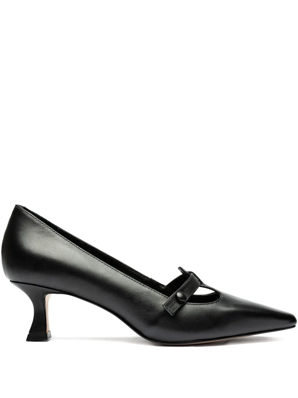 Sarah Chofakian 45 mm pumps met puntige neus en knoopdetail Zwart