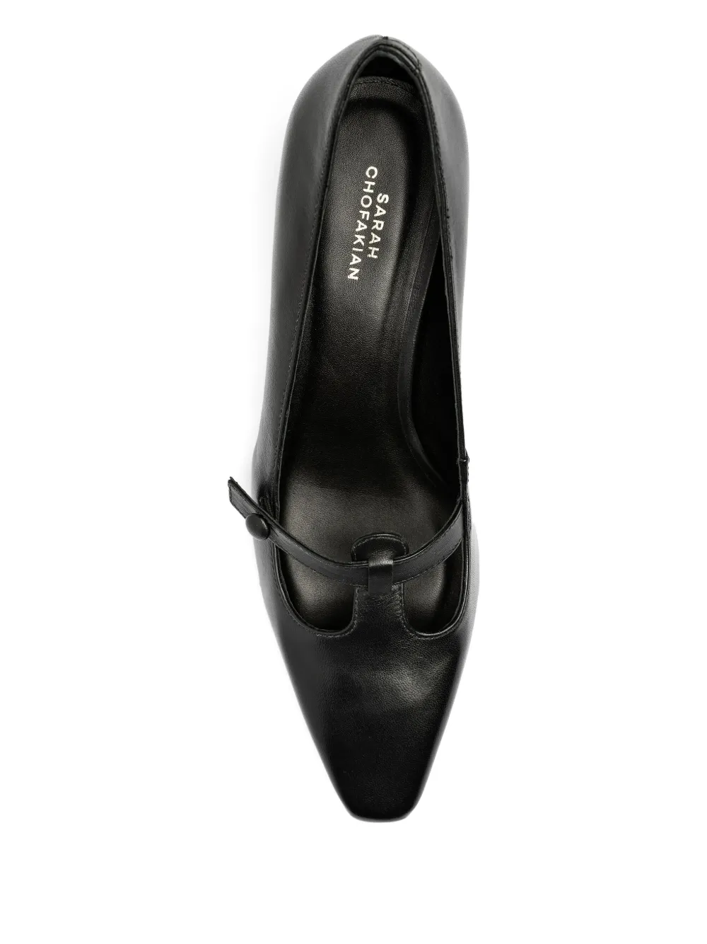 Sarah Chofakian 45mm button-detail pointed-toe pumps Black