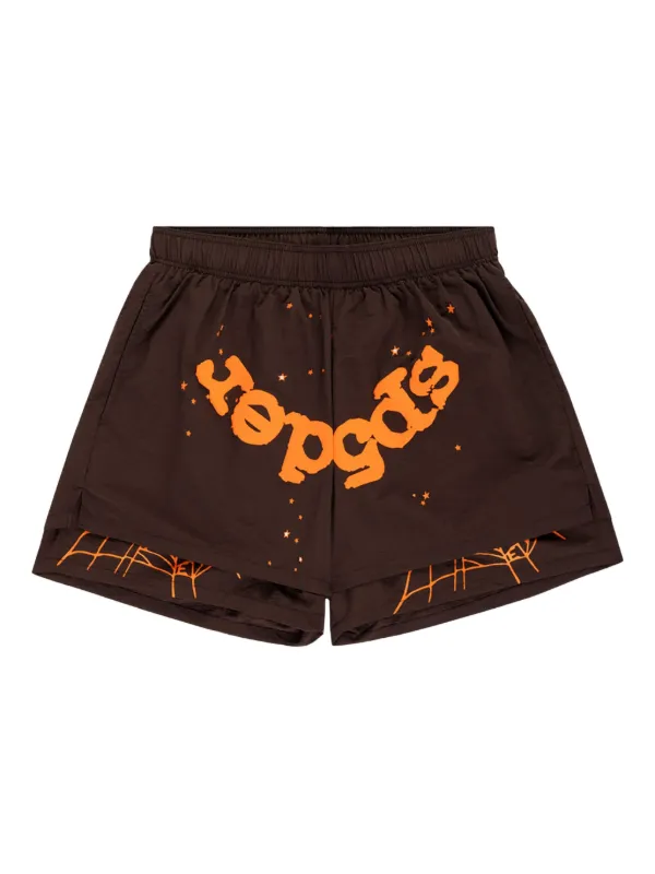 SP5DER OG Web double-layer Shorts | Brown | FARFETCH