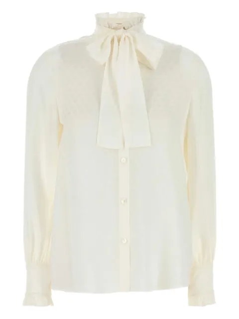 Valentino Garavani ruffled-neck silk shirt