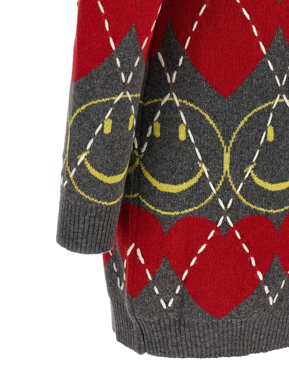 Moschino Smiley jurk met argyle patroon Grijs