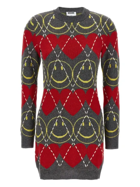 Moschino Smiley® argyle-pattern dress