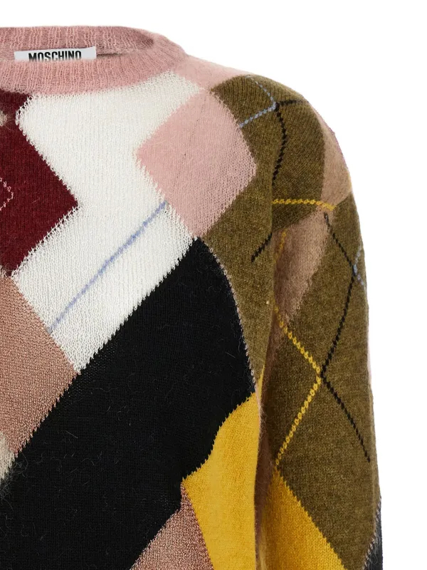 Moschino diamond-pattern Sweater | Pink | FARFETCH JO