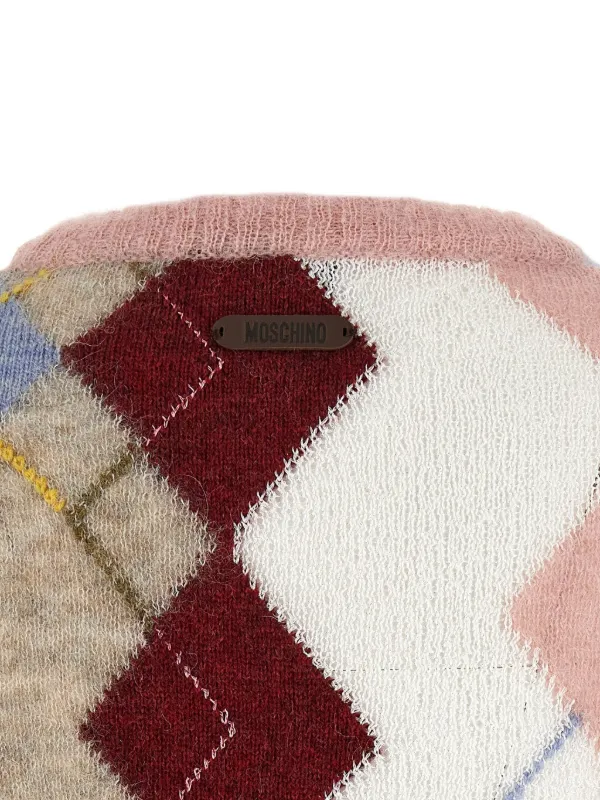 Moschino diamond-pattern Sweater | Pink | FARFETCH