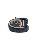 Bvlgari Pre-Owned 18K rose gold Serpenti diamond 25mm - Black