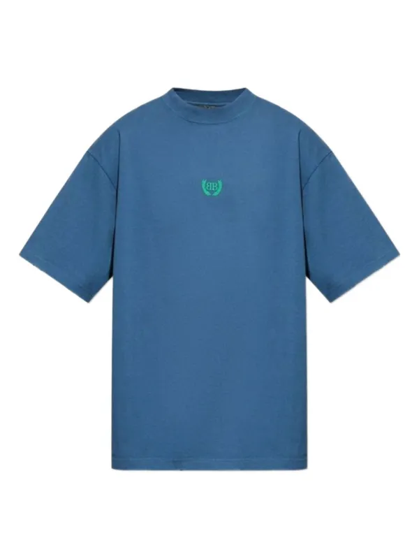 Tシャツ・カットソー Balenciaga Light-Blue Cotton T-Shirt Luxury T-shirt - Balenciaga light blue T-shirt with